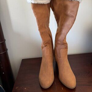 Tan Suede with Sherpa Trim Boot Size 7.5 NWOT.
